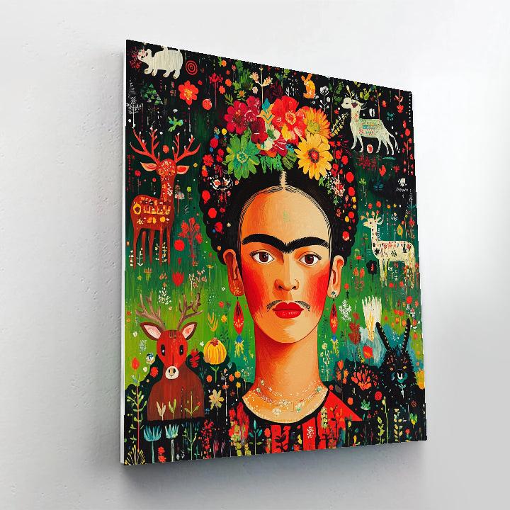 Frida Kahlo Inspired Mythological Self Portrait paint by number