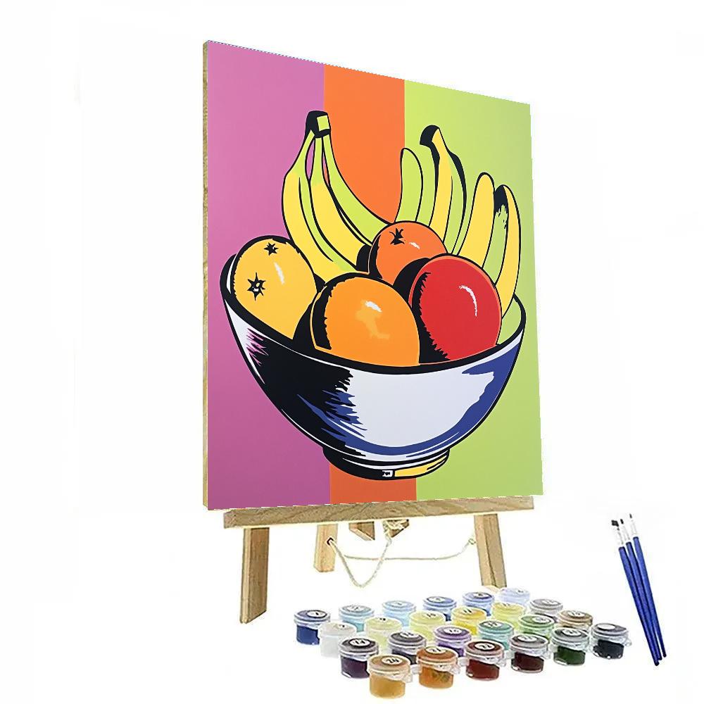Andy Warhol Inspired Pop Art Fruit Bowl paint by number