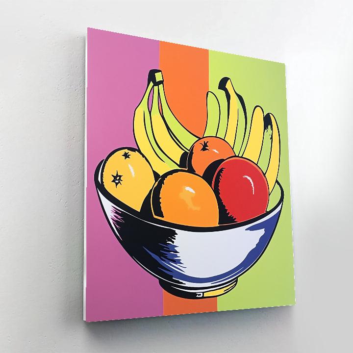 Andy Warhol Inspired Pop Art Fruit Bowl paint by number