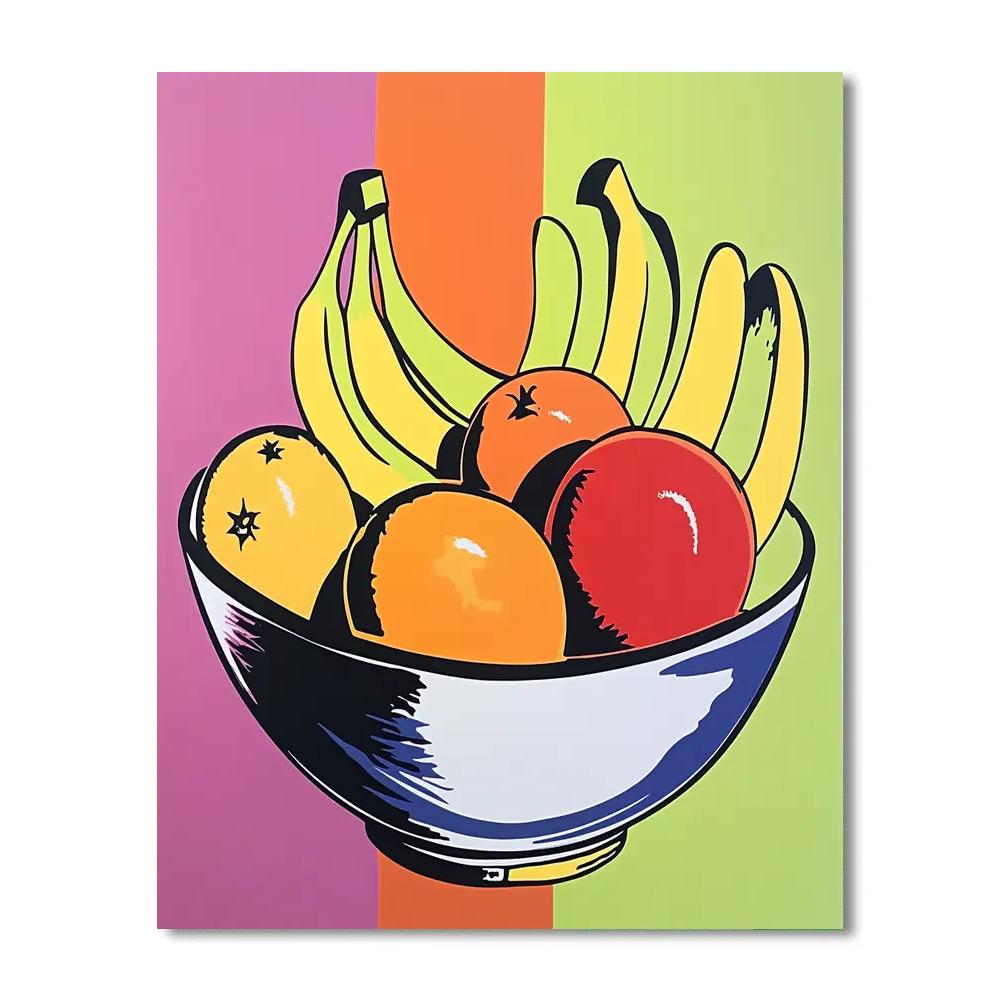 Andy Warhol Inspired Pop Art Fruit Bowl paint by number