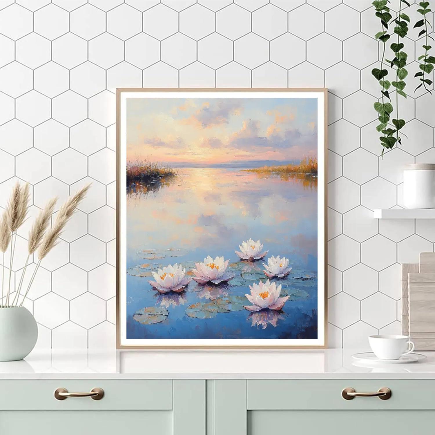 Monet Inspired Serene Lake Numbered painting kits