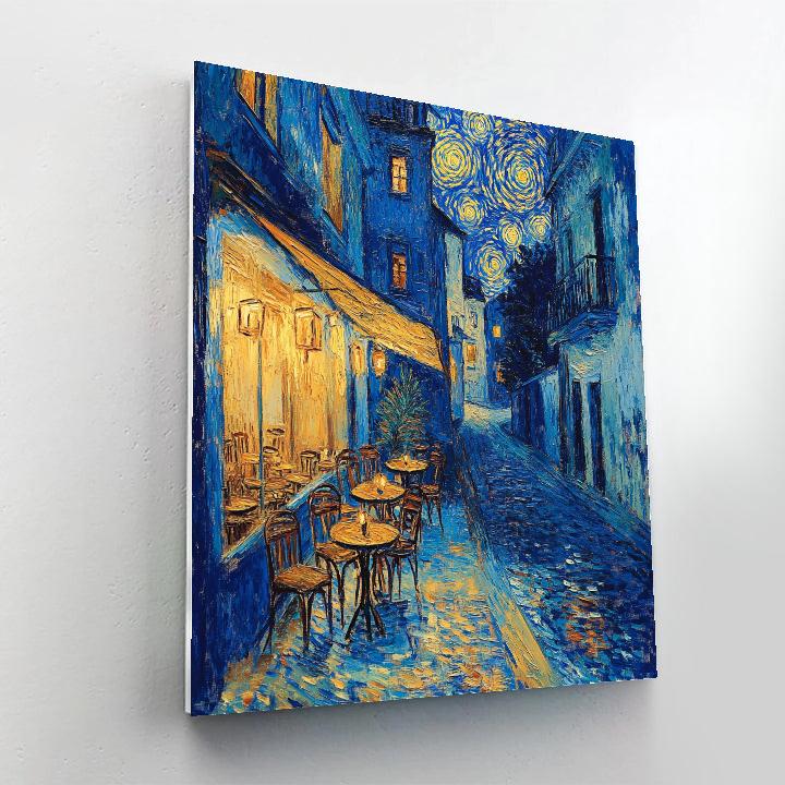 Van Gogh Inspired Starry City Cafe paint by color