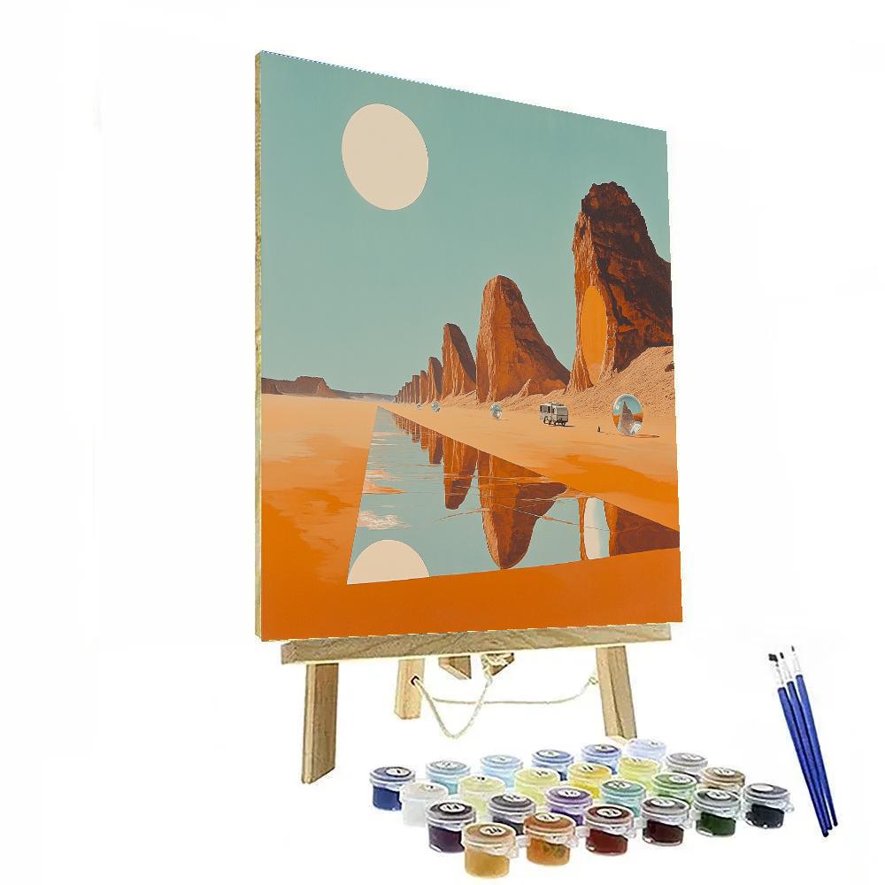 Salvador Dali Inspired Time Dilation Desert paint by color