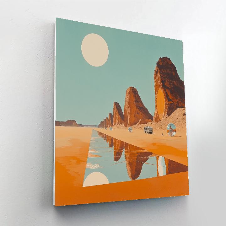 Salvador Dali Inspired Time Dilation Desert paint by color