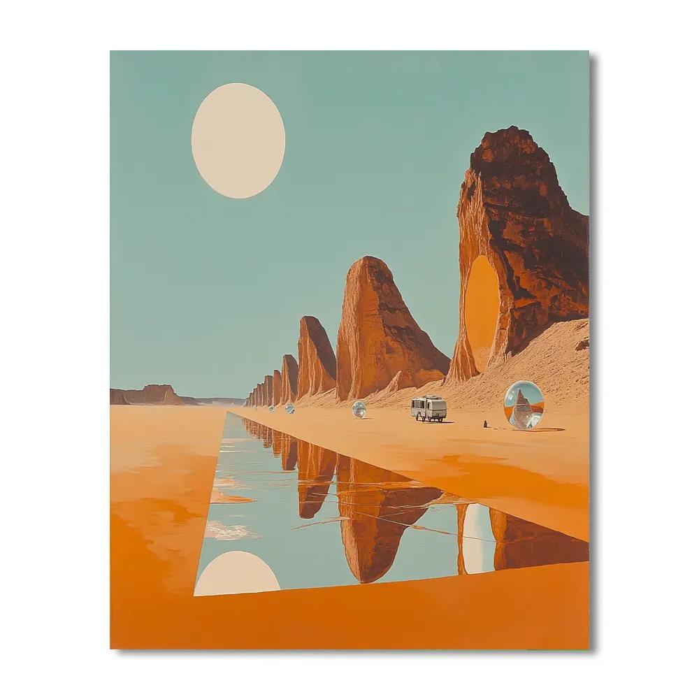 Salvador Dali Inspired Time Dilation Desert paint by color