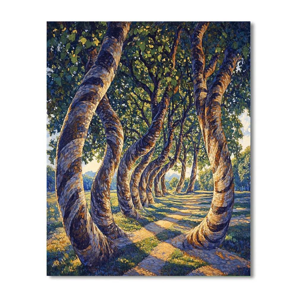 Michelangelo Inspired Whirlwind Forest DIY paint by numbers