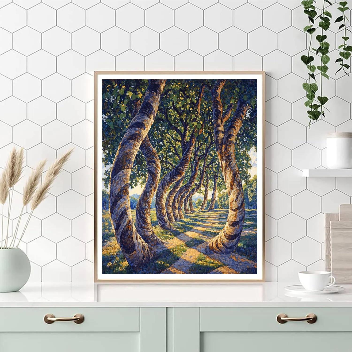 Michelangelo Inspired Whirlwind Forest DIY paint by numbers