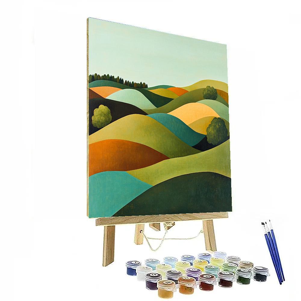 Paul Cézanne Inspired Geometric Hills paint by number