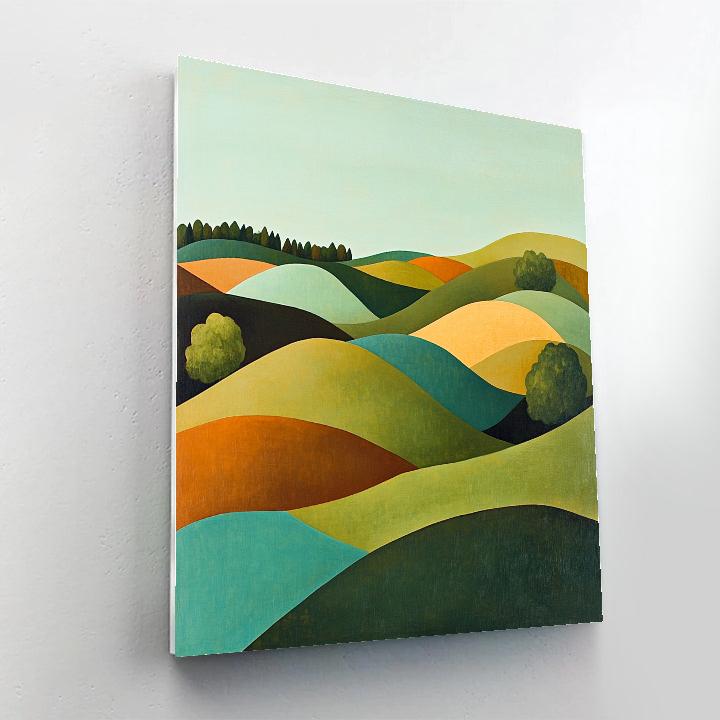 Paul Cézanne Inspired Geometric Hills paint by number