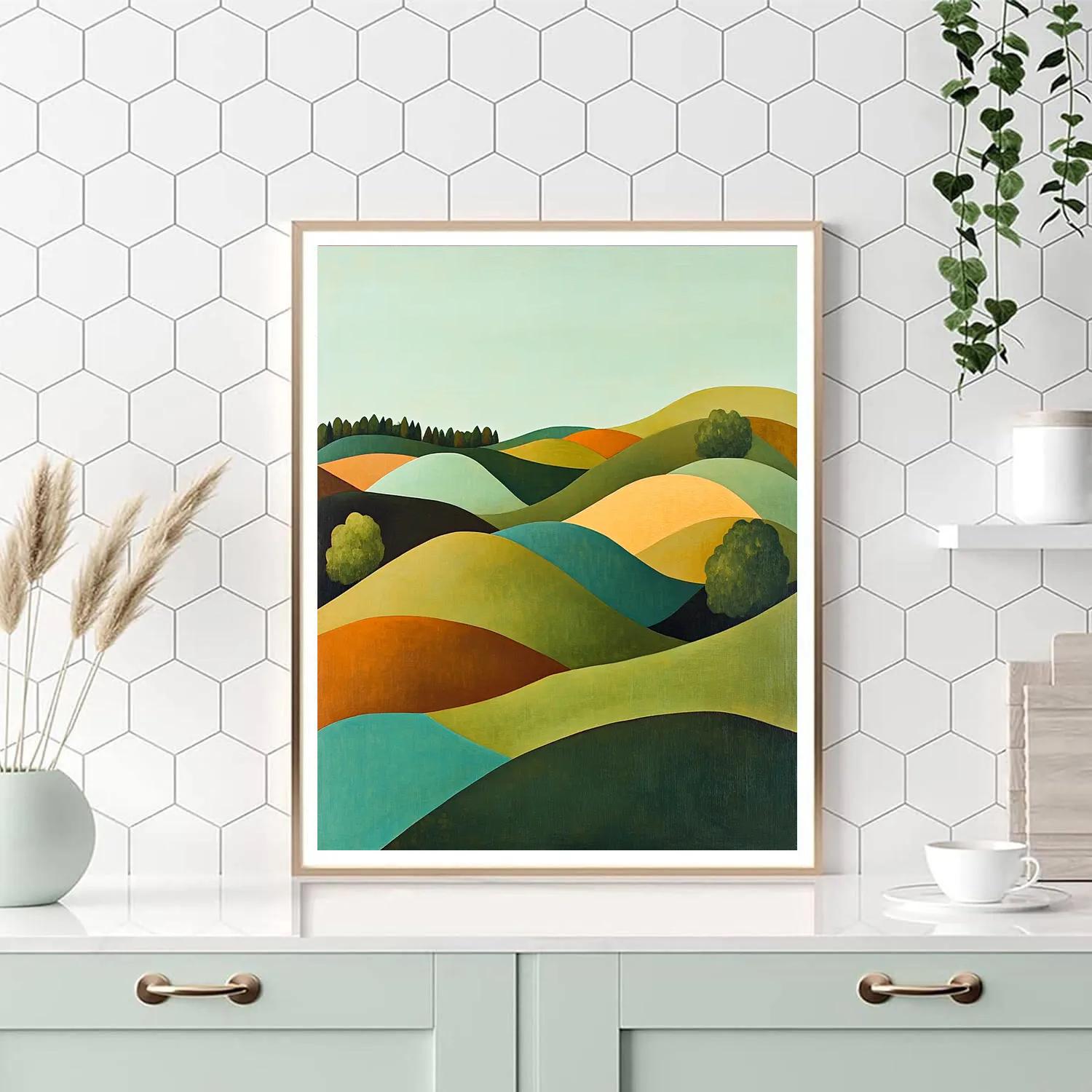 Paul Cézanne Inspired Geometric Hills paint by number