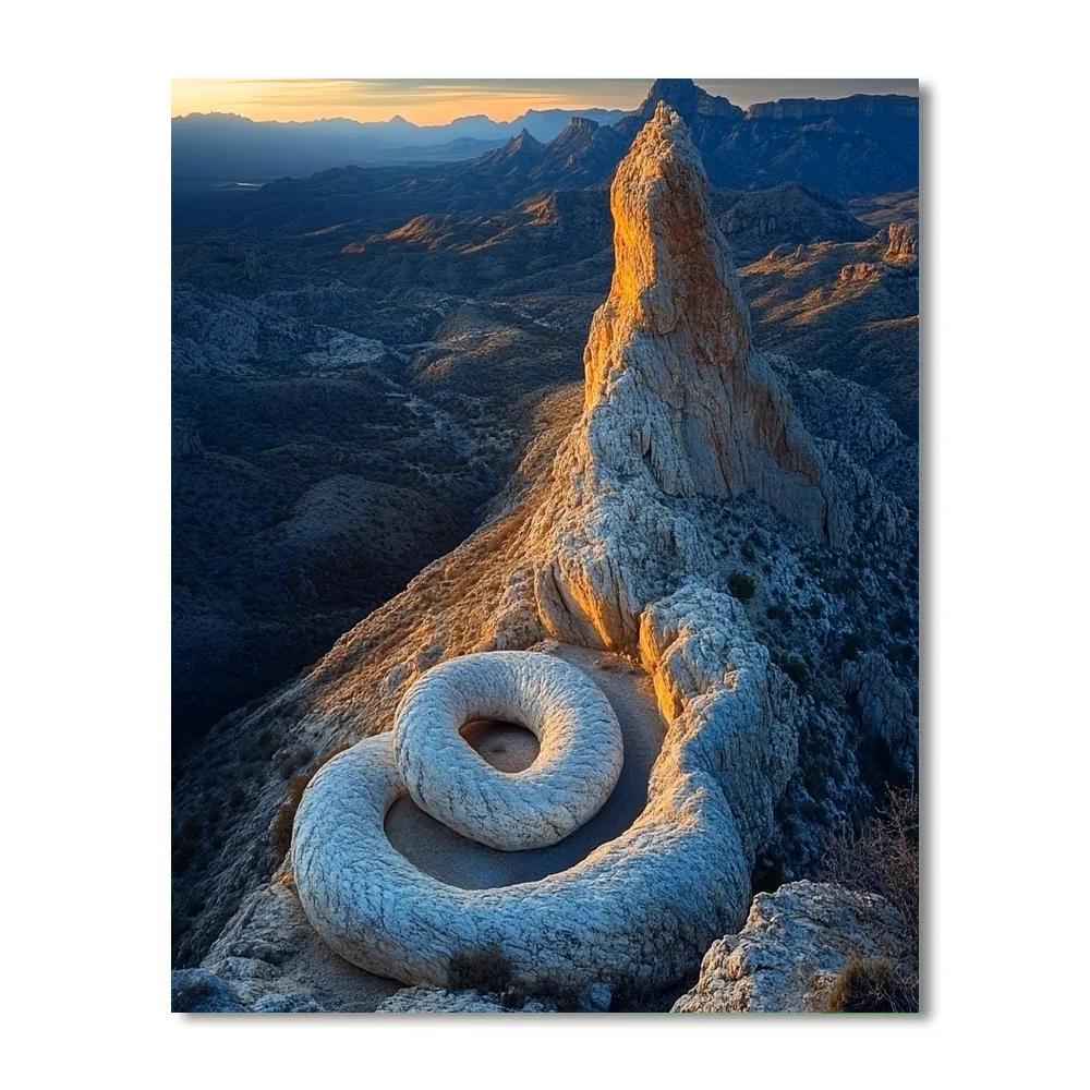 Michelangelo Inspired Serpent Rock Formation Painting by numbers kit