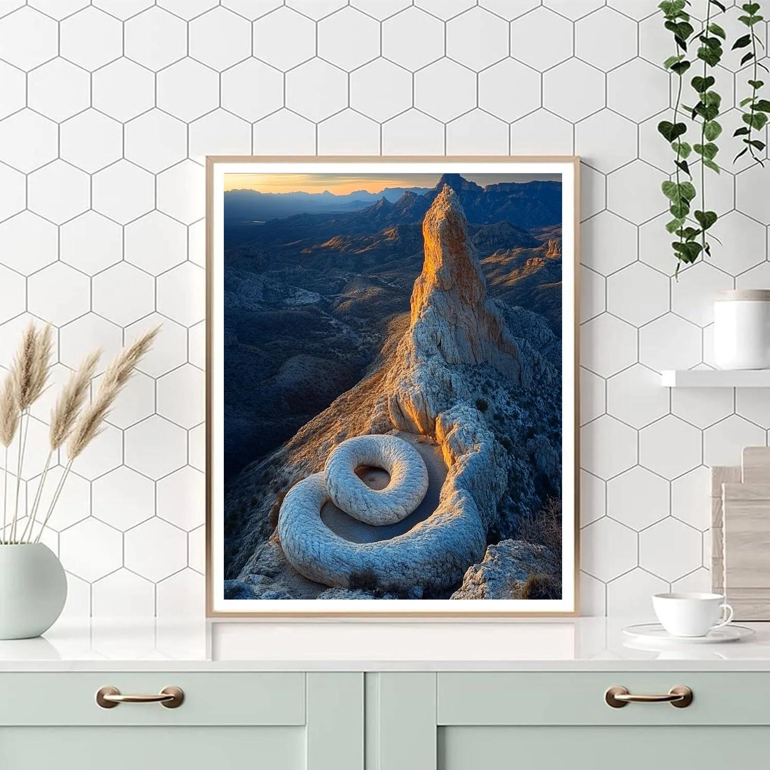 Michelangelo Inspired Serpent Rock Formation Painting by numbers kit
