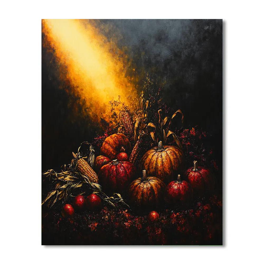 Caravaggio Inspired Withering Autumn Harvest paint by color