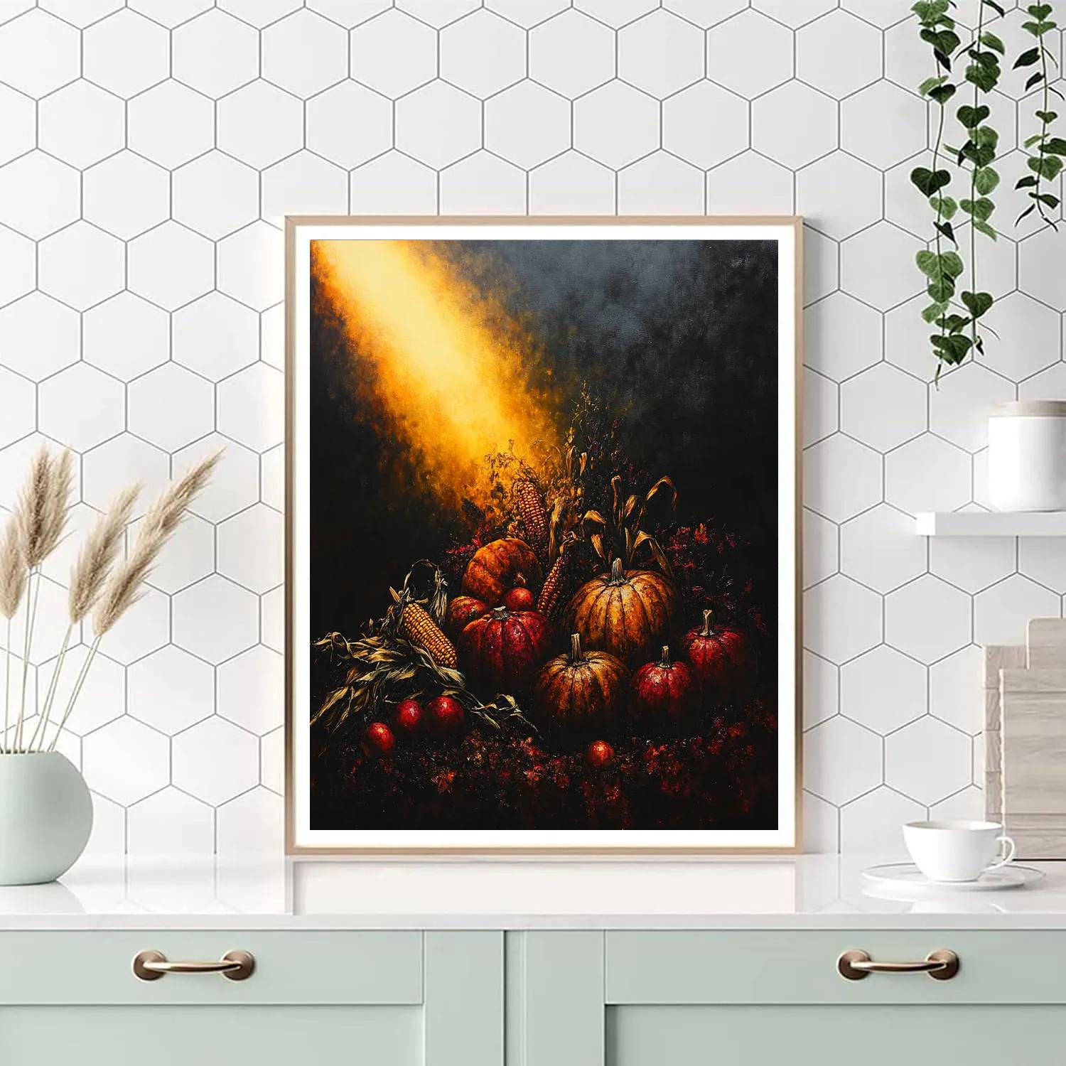 Caravaggio Inspired Withering Autumn Harvest paint by color