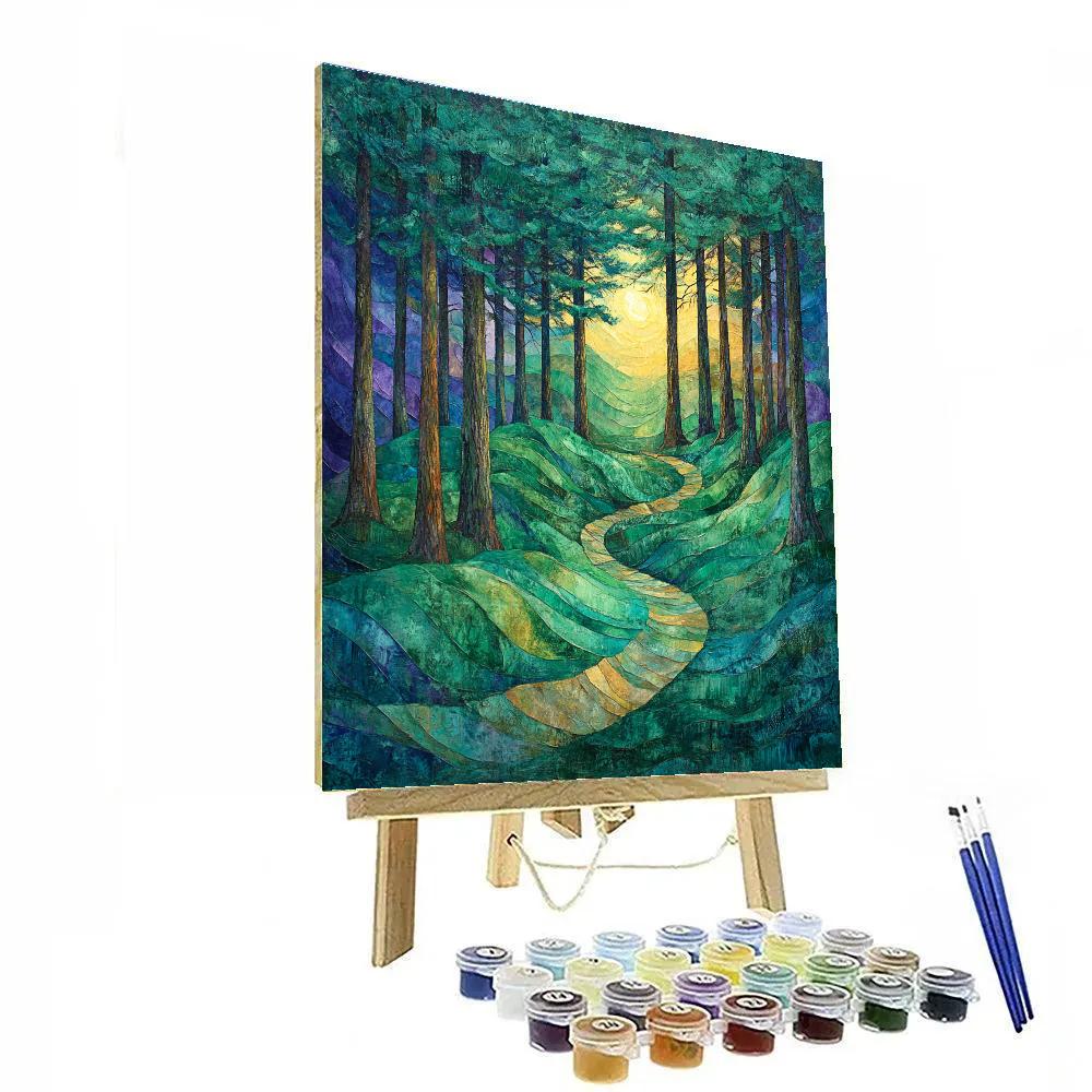 Emily Carr Inspired Towering Cathedral Cedars Paint by numbers art