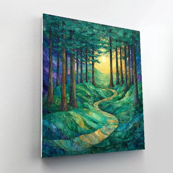 Emily Carr Inspired Towering Cathedral Cedars Paint by numbers art