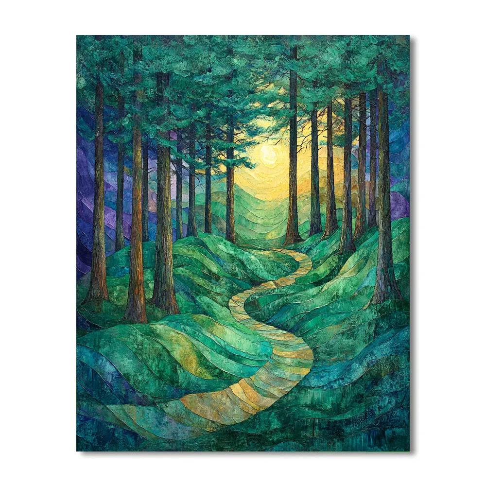 Emily Carr Inspired Towering Cathedral Cedars Paint by numbers art