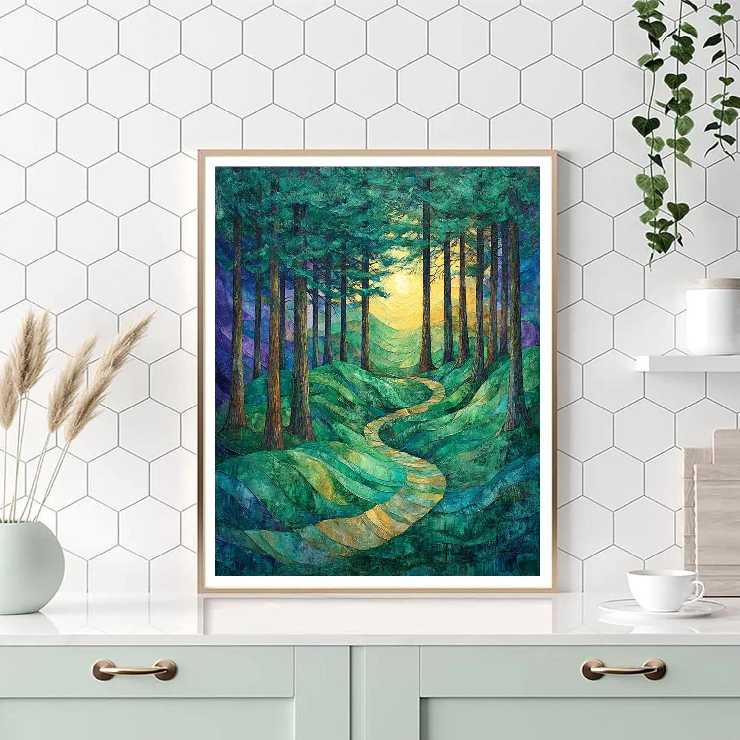 Emily Carr Inspired Towering Cathedral Cedars Paint by numbers art
