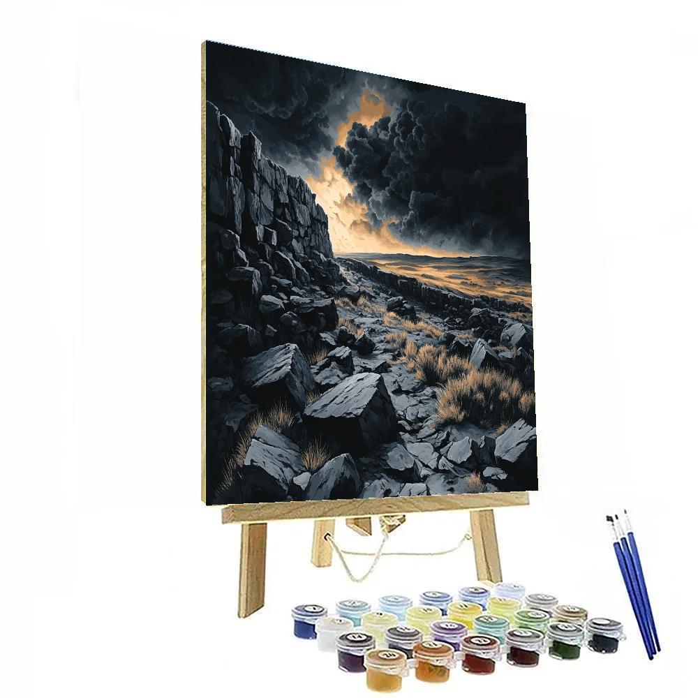 Francisco Goya Inspired Storm Over Rocky Plain paint by numbers