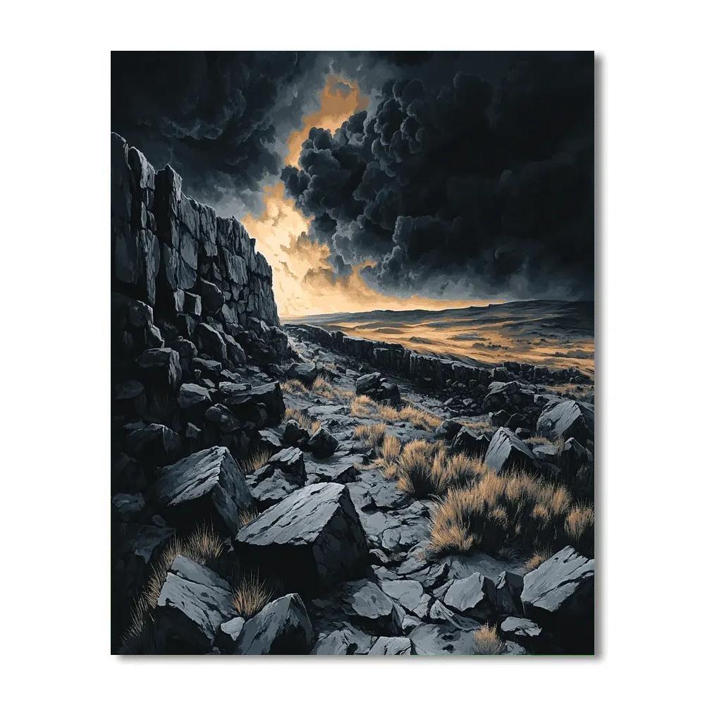 Francisco Goya Inspired Storm Over Rocky Plain paint by numbers