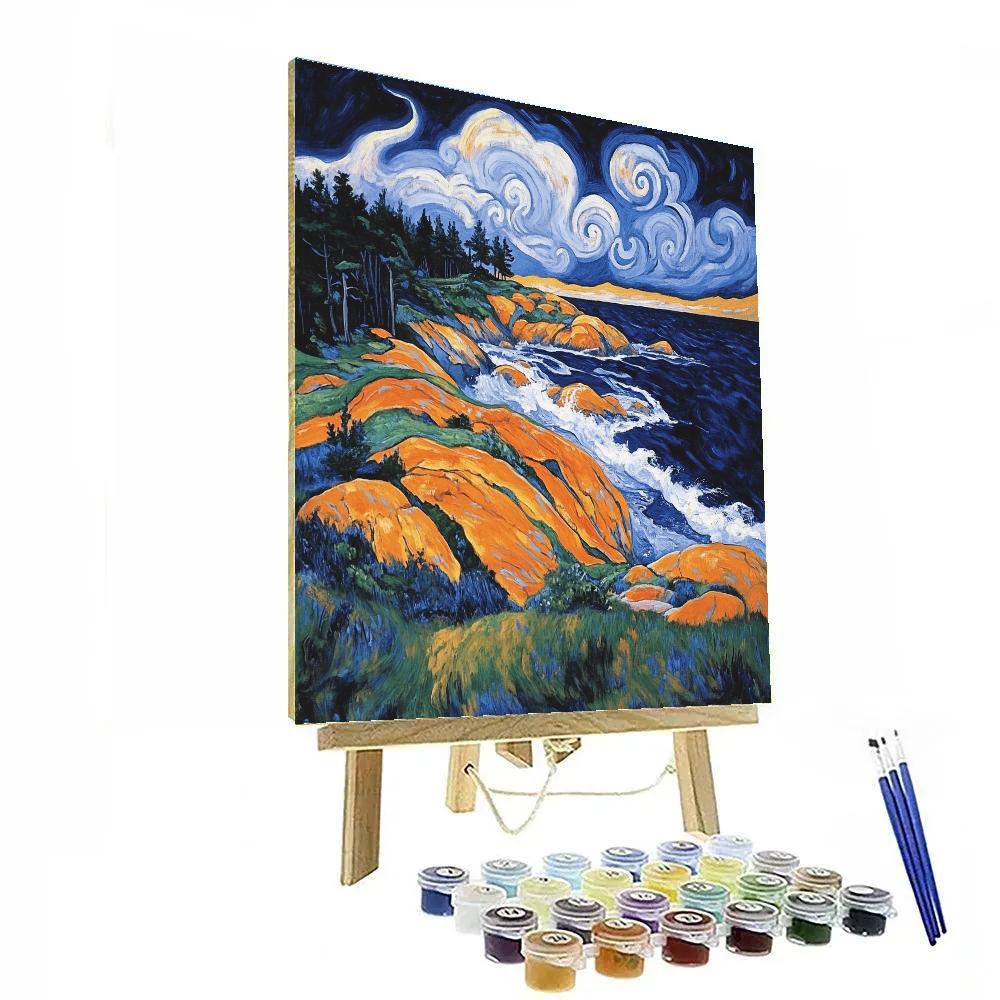 Edvard Munch Inspired Trembling Coastline painting number kit