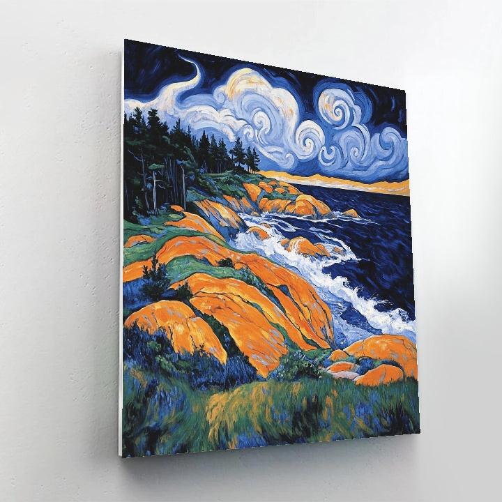 Edvard Munch Inspired Trembling Coastline painting number kit