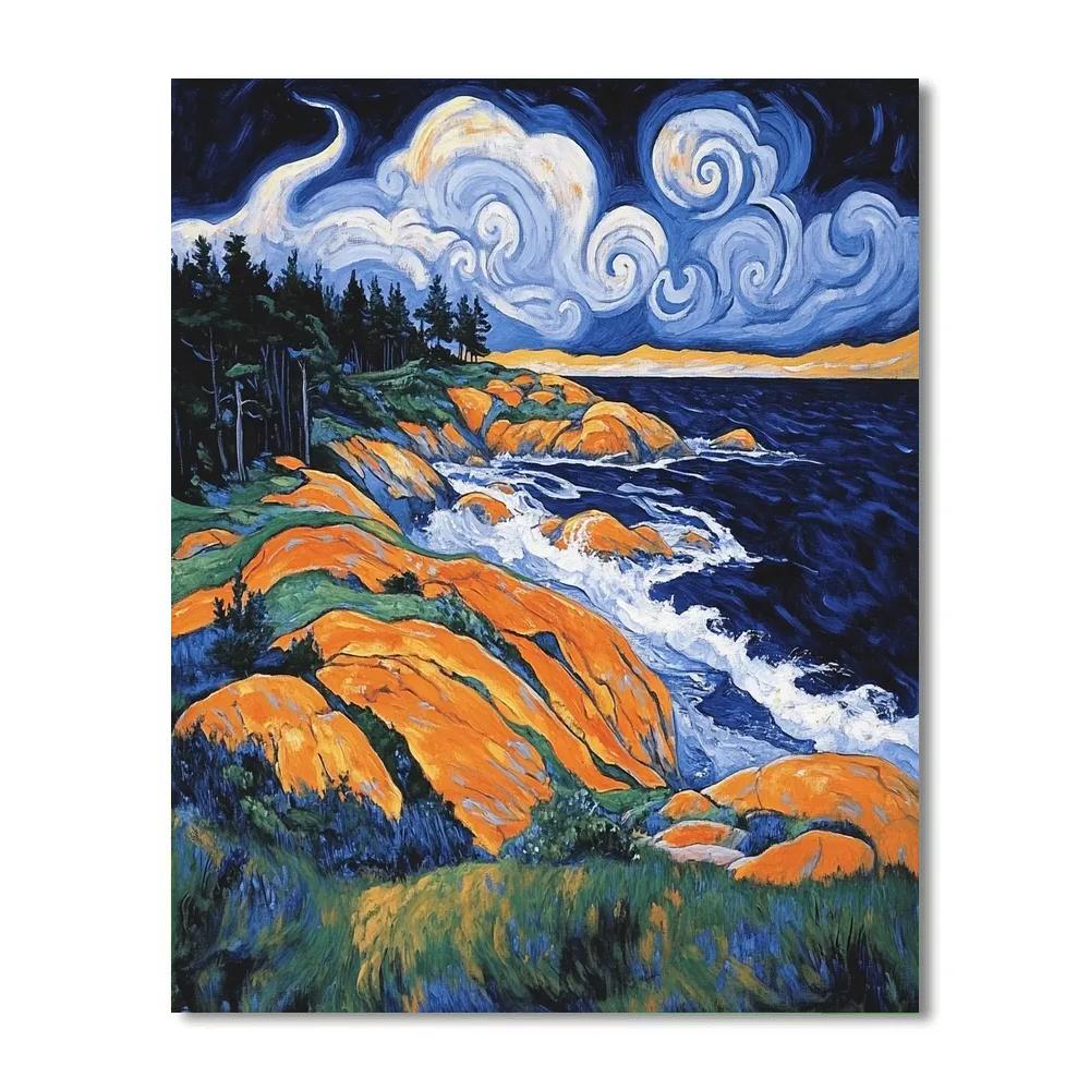 Edvard Munch Inspired Trembling Coastline painting number kit