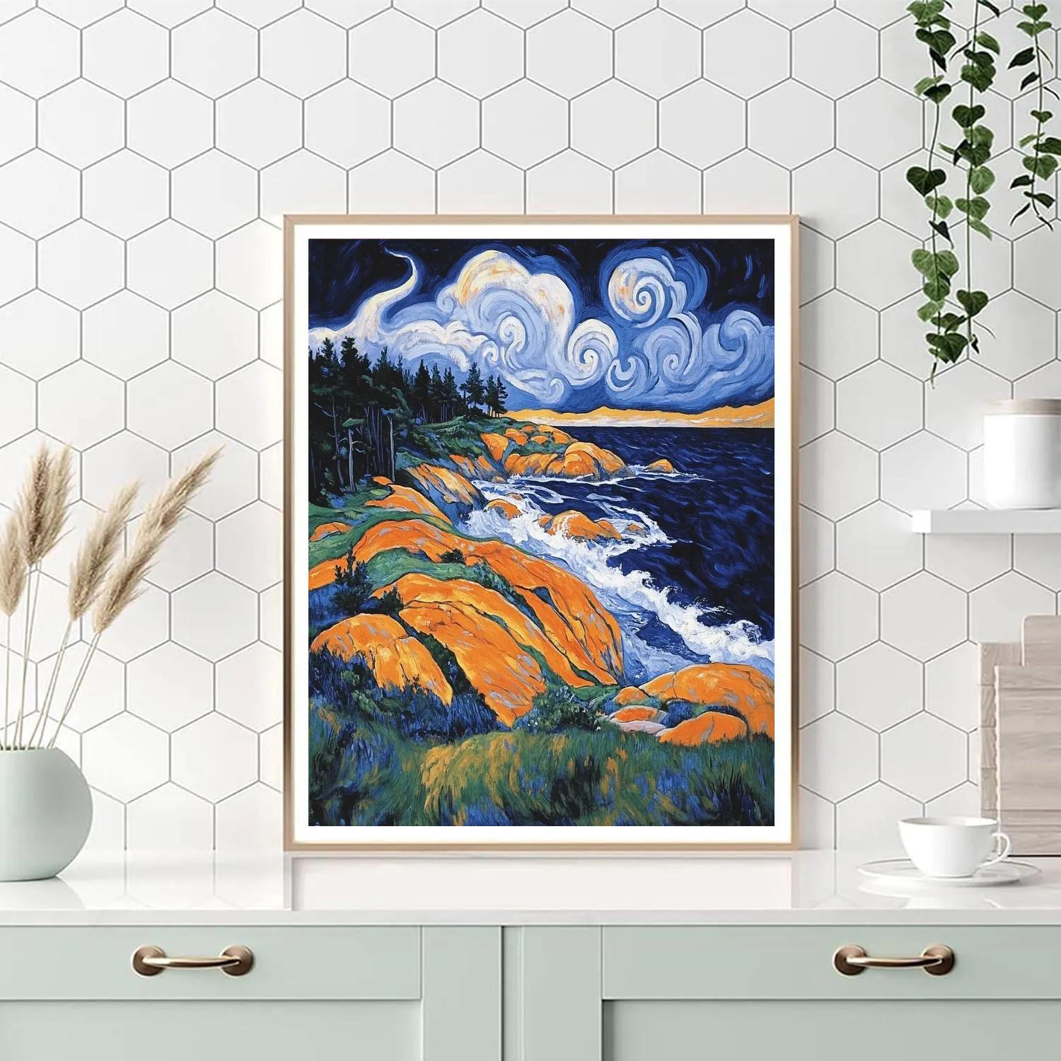 Edvard Munch Inspired Trembling Coastline painting number kit