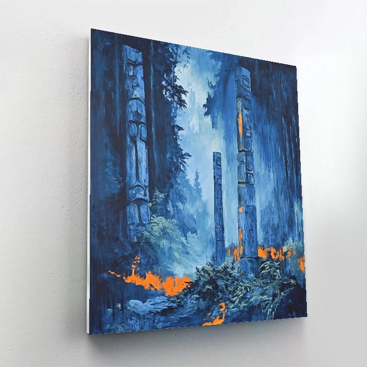 Emily Carr Inspired Mystical Totem Grove paint by numbers
