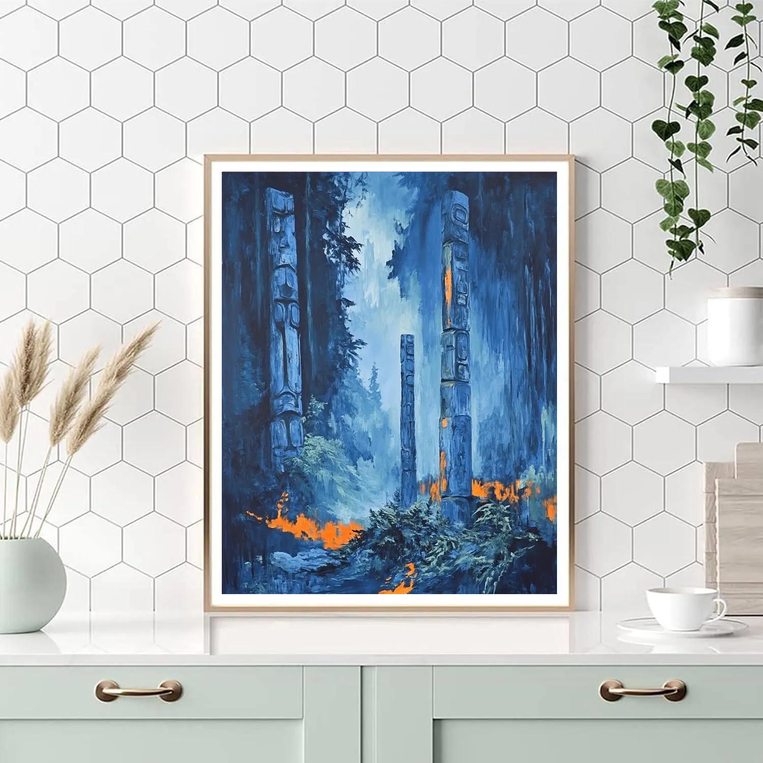 Emily Carr Inspired Mystical Totem Grove paint by numbers