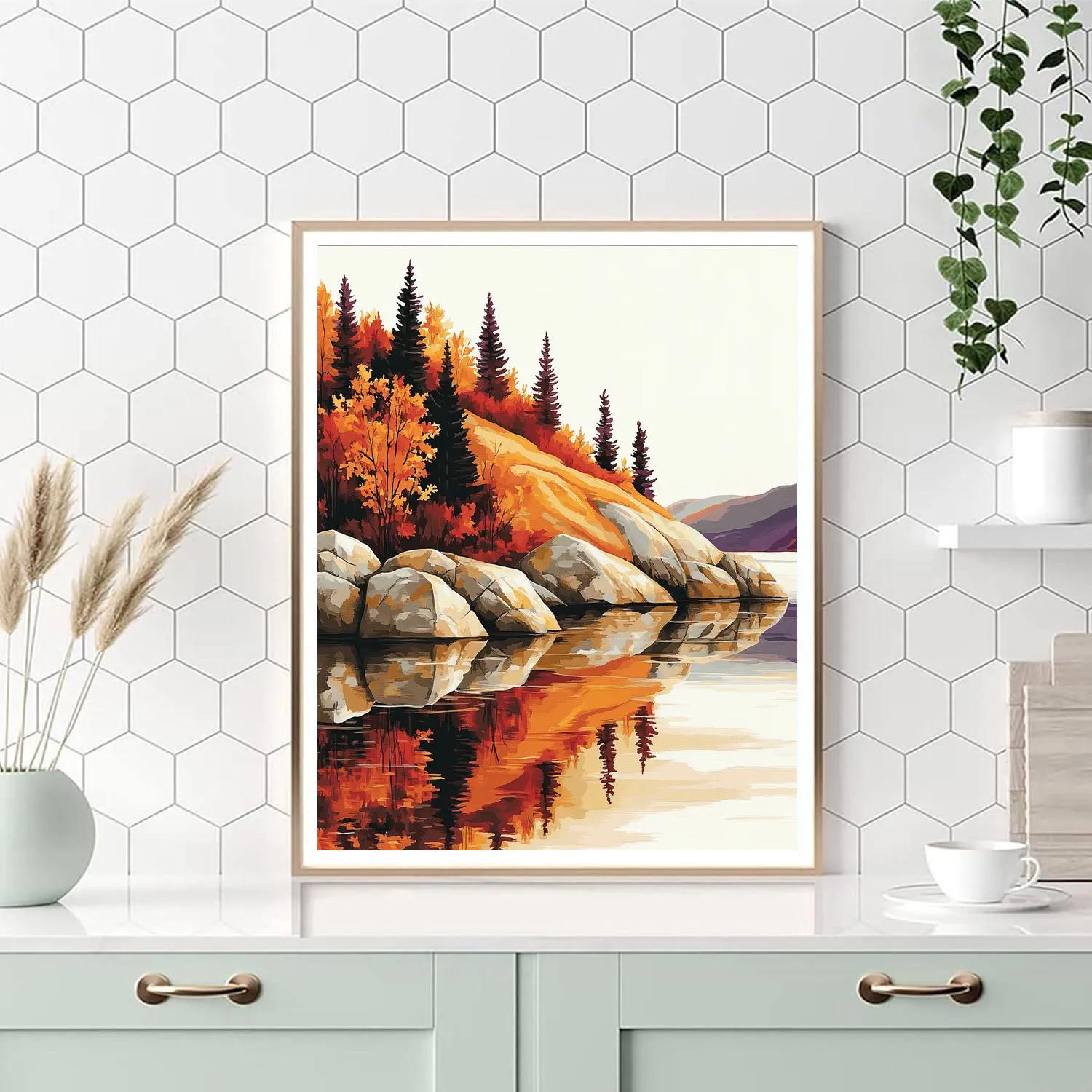 Franklin Carmichael Inspired Autumn Ridge Reflections paint by number