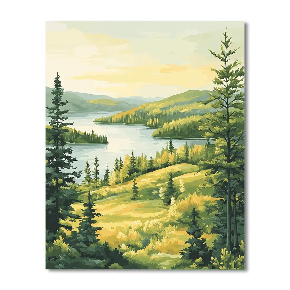 Franklin Carmichael Inspired Spring Meadow Overlook Paint by numbers kits