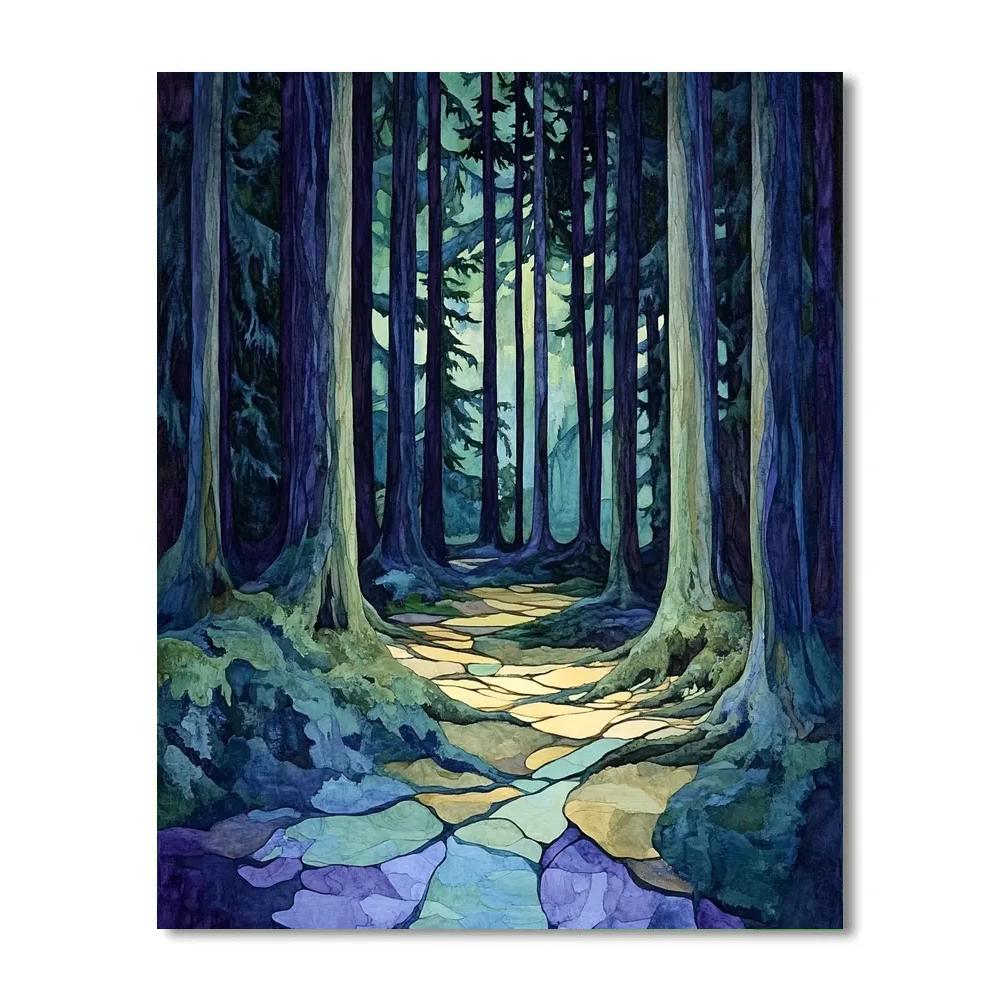 Emily Carr Inspired Whispering Interior Depths DIY paint by numbers