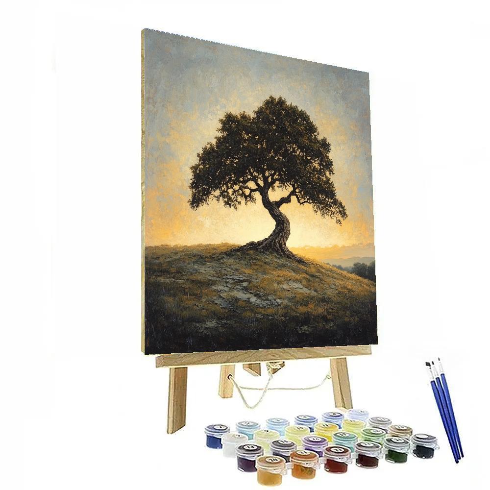 Francisco Goya Inspired Weathered Oak Against Horizon Glow paint by numbers