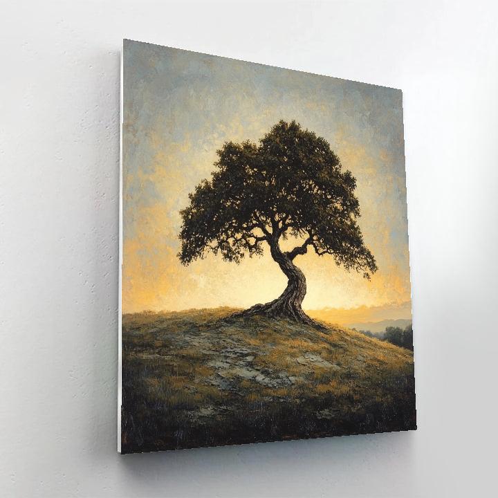 Francisco Goya Inspired Weathered Oak Against Horizon Glow paint by numbers