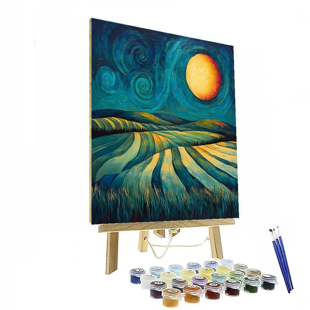 Edvard Munch Inspired Radiant Midnight Field Paint by numbers art