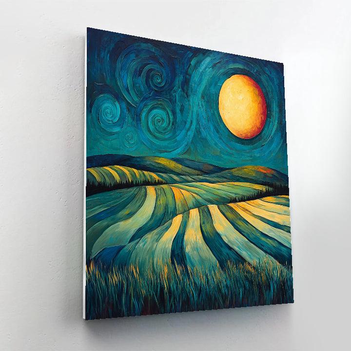 Edvard Munch Inspired Radiant Midnight Field Paint by numbers art