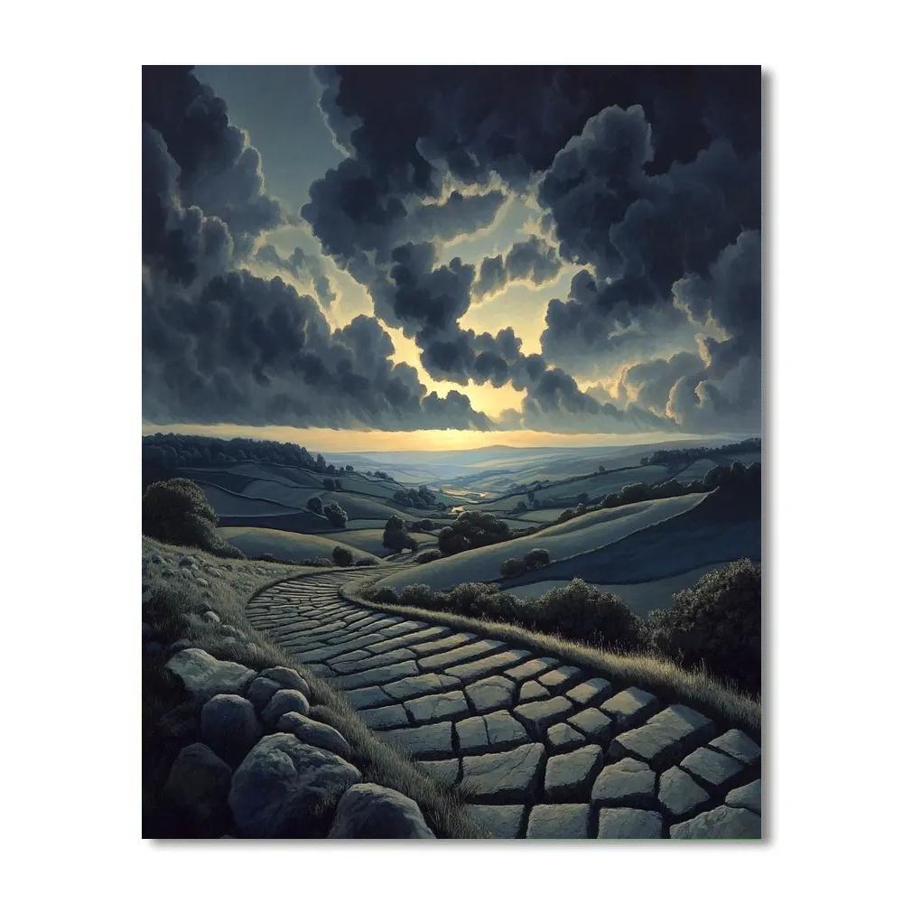 Francisco Goya Inspired Twilight Landscape With Ominous Clouds Paint by numbers kits