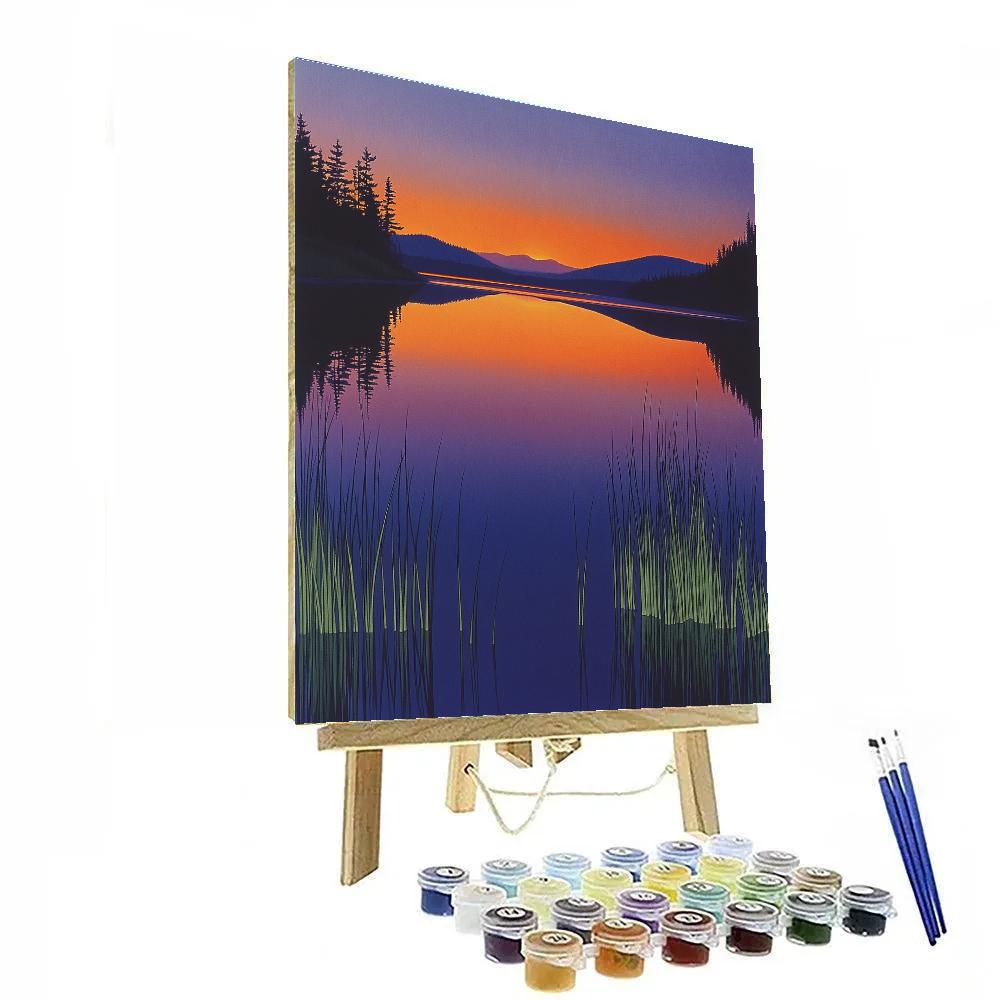 Frederick Varley Inspired Twilight Over Northern Lake DIY paint by numbers