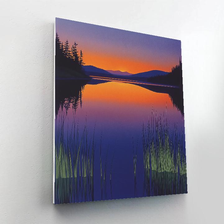 Frederick Varley Inspired Twilight Over Northern Lake DIY paint by numbers