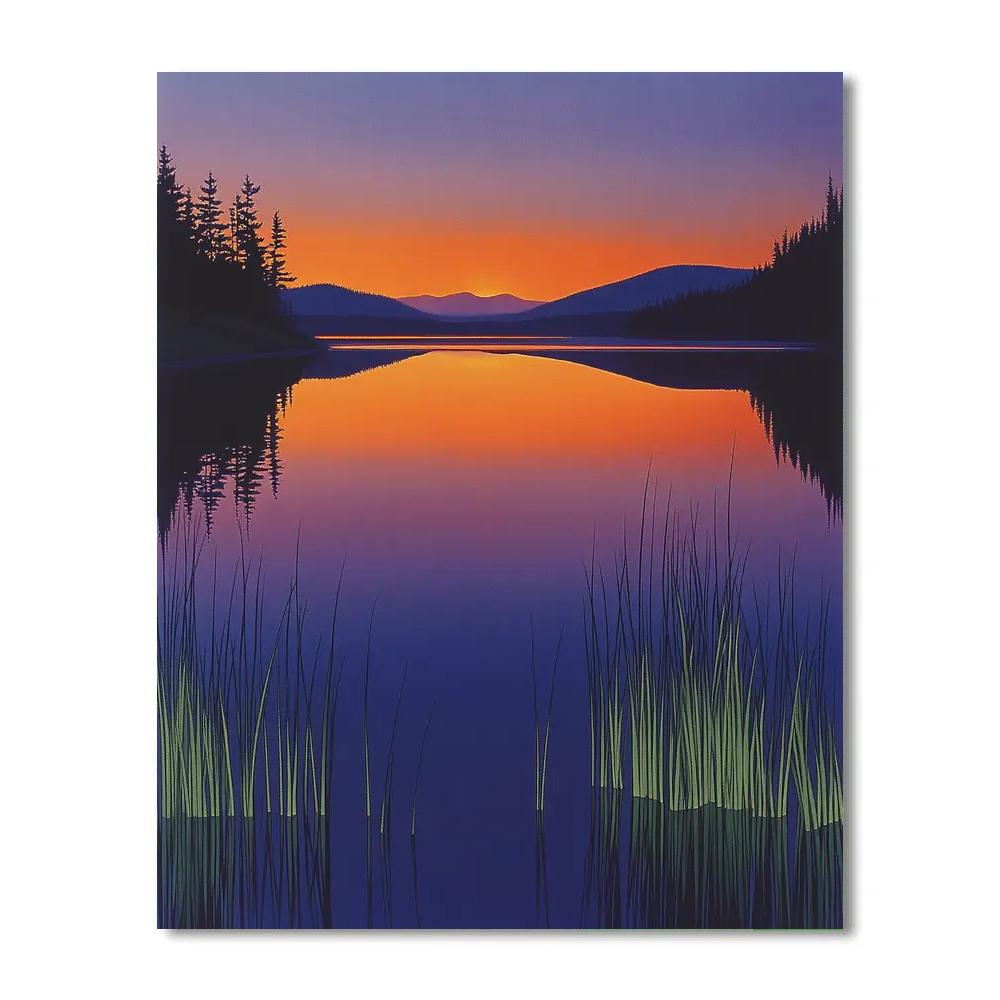 Frederick Varley Inspired Twilight Over Northern Lake DIY paint by numbers