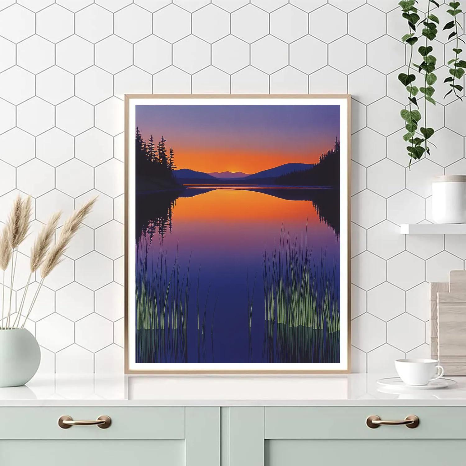 Frederick Varley Inspired Twilight Over Northern Lake DIY paint by numbers