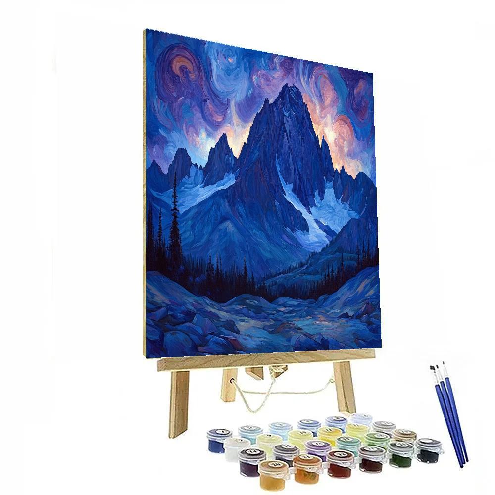Frederick Varley Inspired Brooding Mountain Under Violet Sky DIY paint by numbers