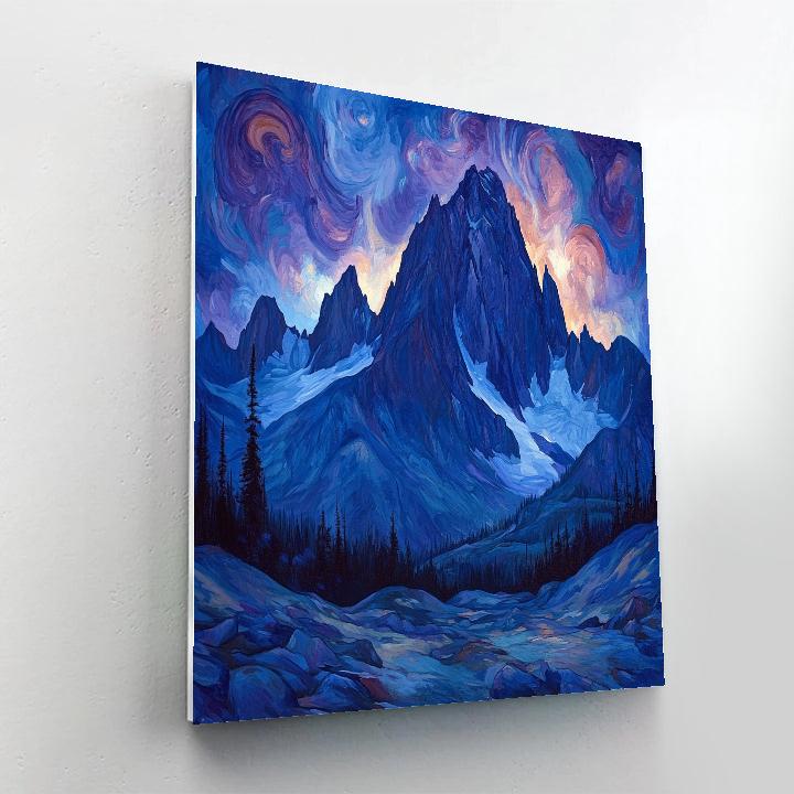Frederick Varley Inspired Brooding Mountain Under Violet Sky DIY paint by numbers