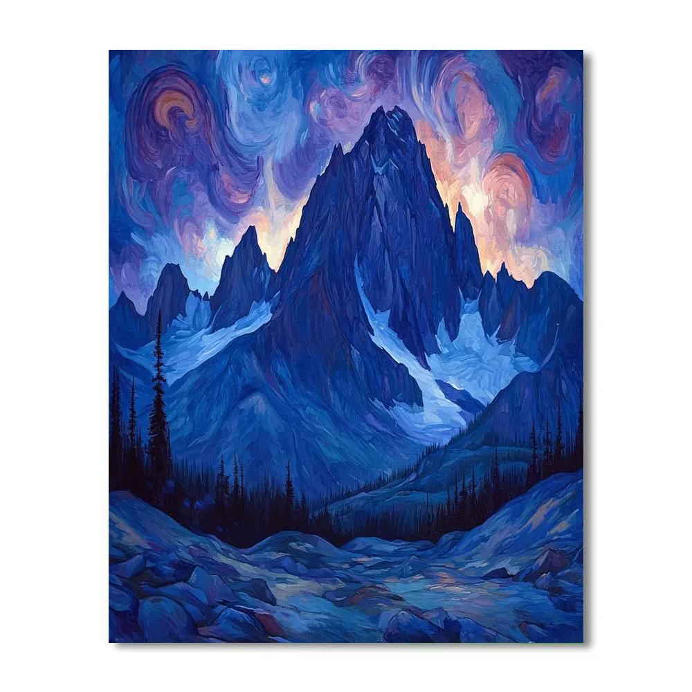 Frederick Varley Inspired Brooding Mountain Under Violet Sky DIY paint by numbers