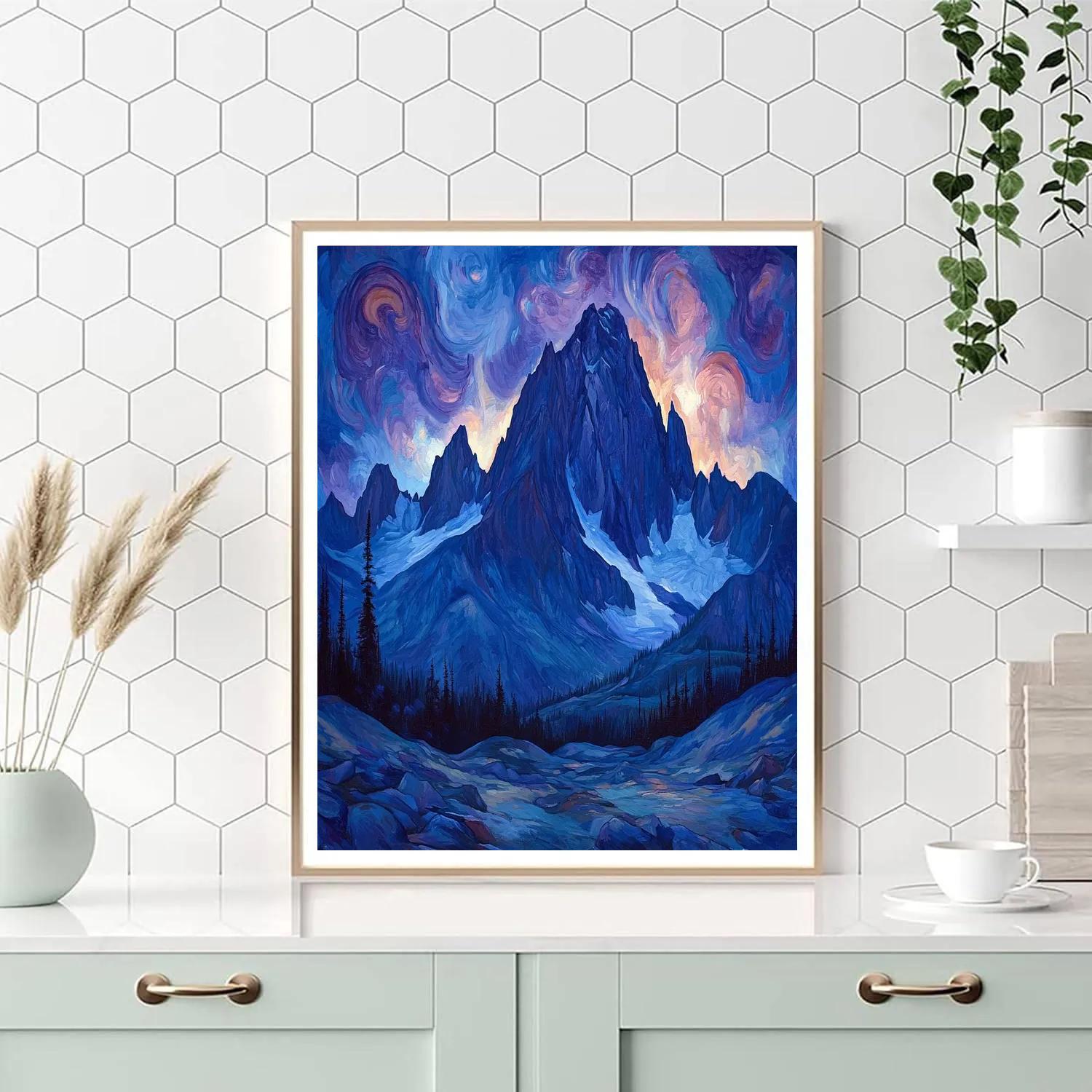 Frederick Varley Inspired Brooding Mountain Under Violet Sky DIY paint by numbers