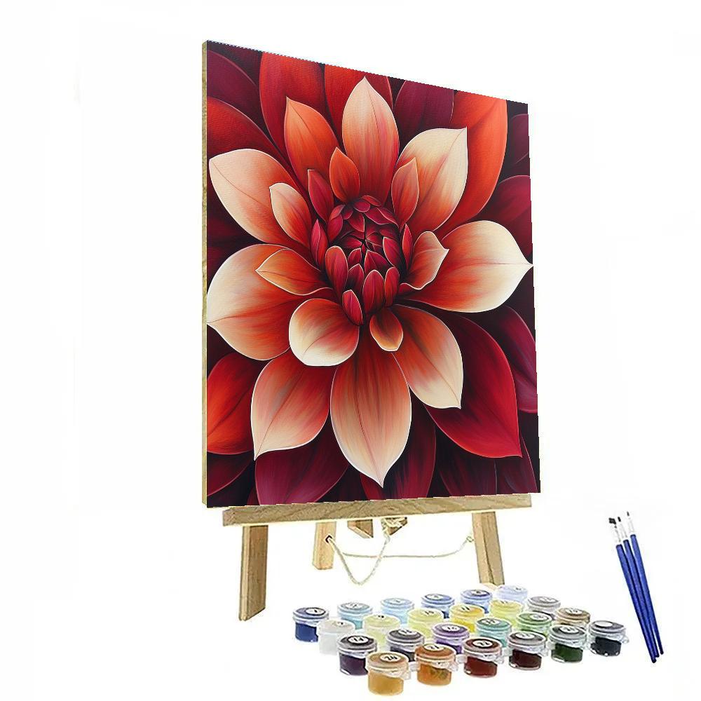 Georgia O’Keeffe Inspired Red Petal Close-Up painting number kit