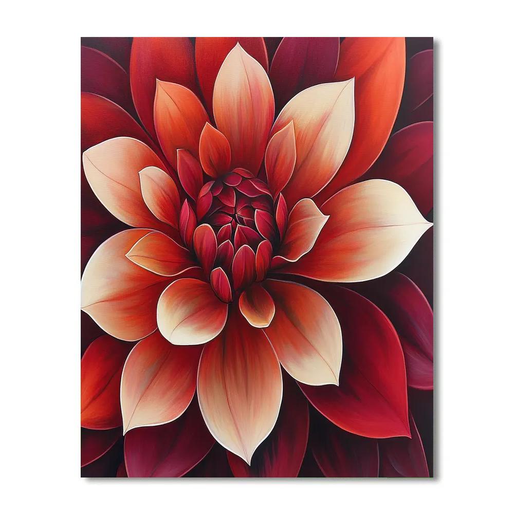 Georgia O’Keeffe Inspired Red Petal Close-Up painting number kit