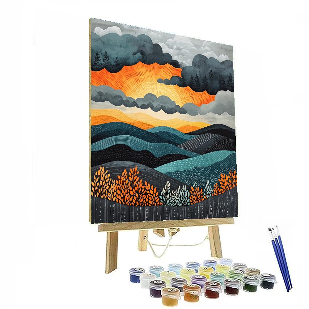 Frederick Varley Inspired Storm Passing Across Rolling Hills Paint by numbers kits