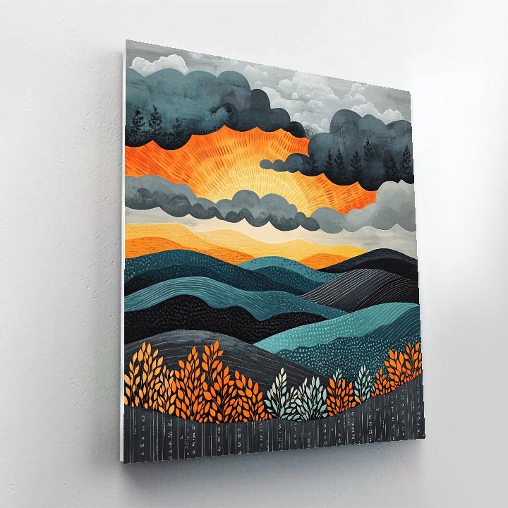 Frederick Varley Inspired Storm Passing Across Rolling Hills Paint by numbers kits